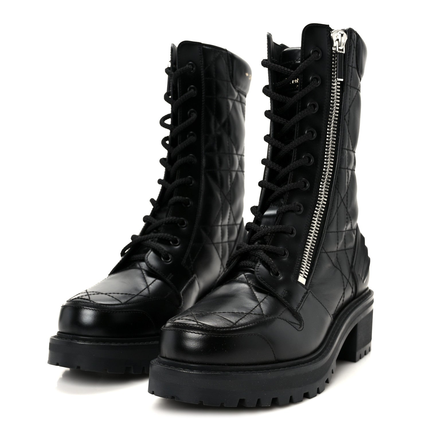 Christian Dior Calfskin Cannage D-Leader Ankle Boots 37.5 Black 4 of 9