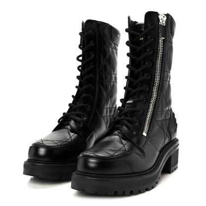 Christian Dior Calfskin Cannage D-Leader Ankle Boots 37.5 Black 4 of 9