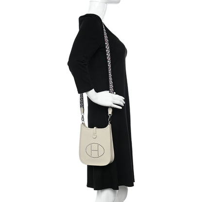 Hermes Taurillon Clemence Zigzag Evelyne TPM Beton Black White Deep Bleu 2 of 11