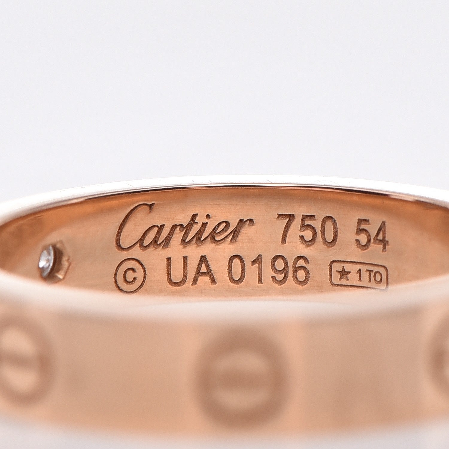 Cartier 18K Pink Gold Diamond 4mm LOVE Ring 54 6.75 4 of 5