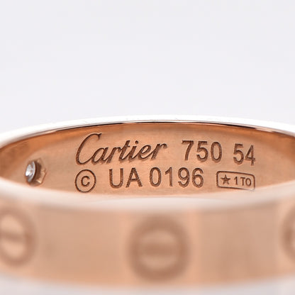 Cartier 18K Pink Gold Diamond 4mm LOVE Ring 54 6.75 4 of 5