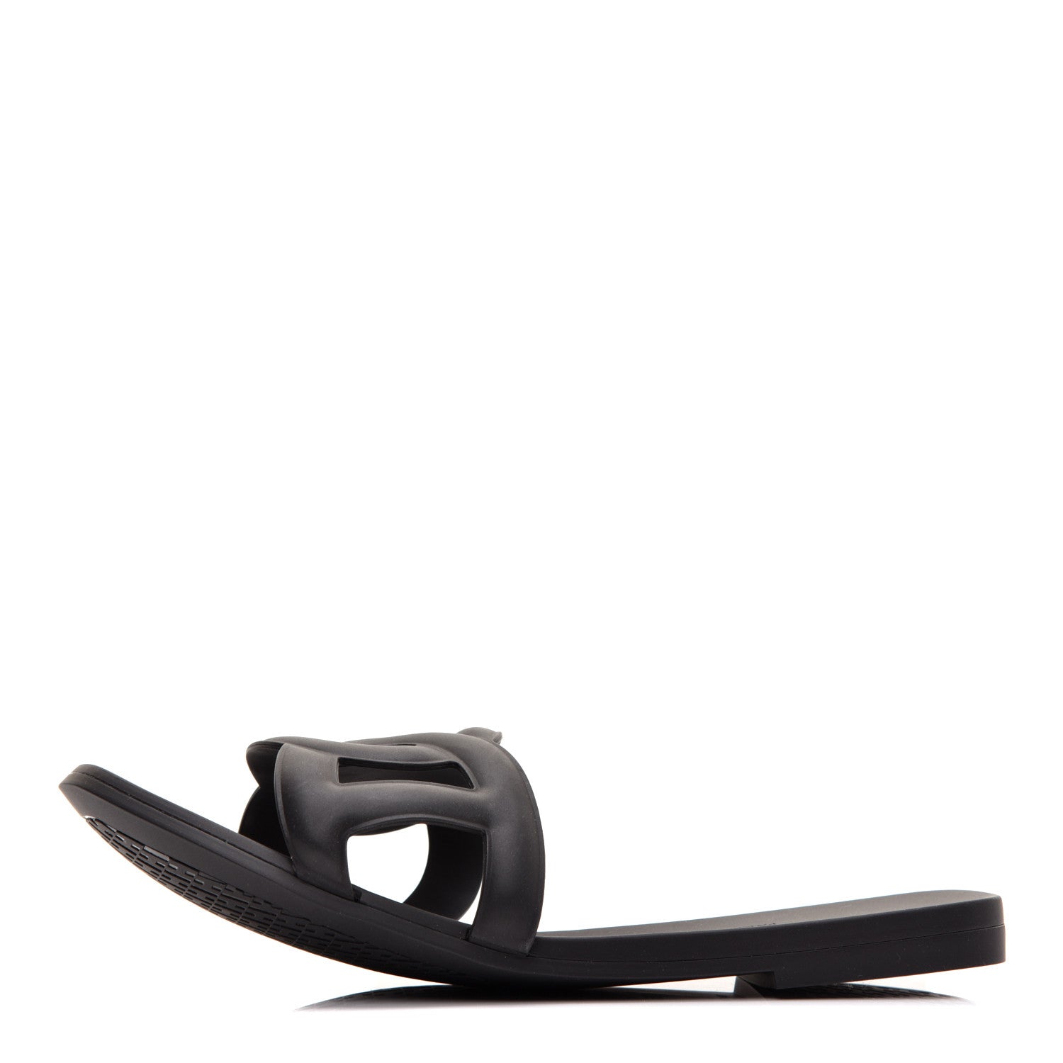 Hermes Rubber Aloha Sandals 36 Black 1 of 8