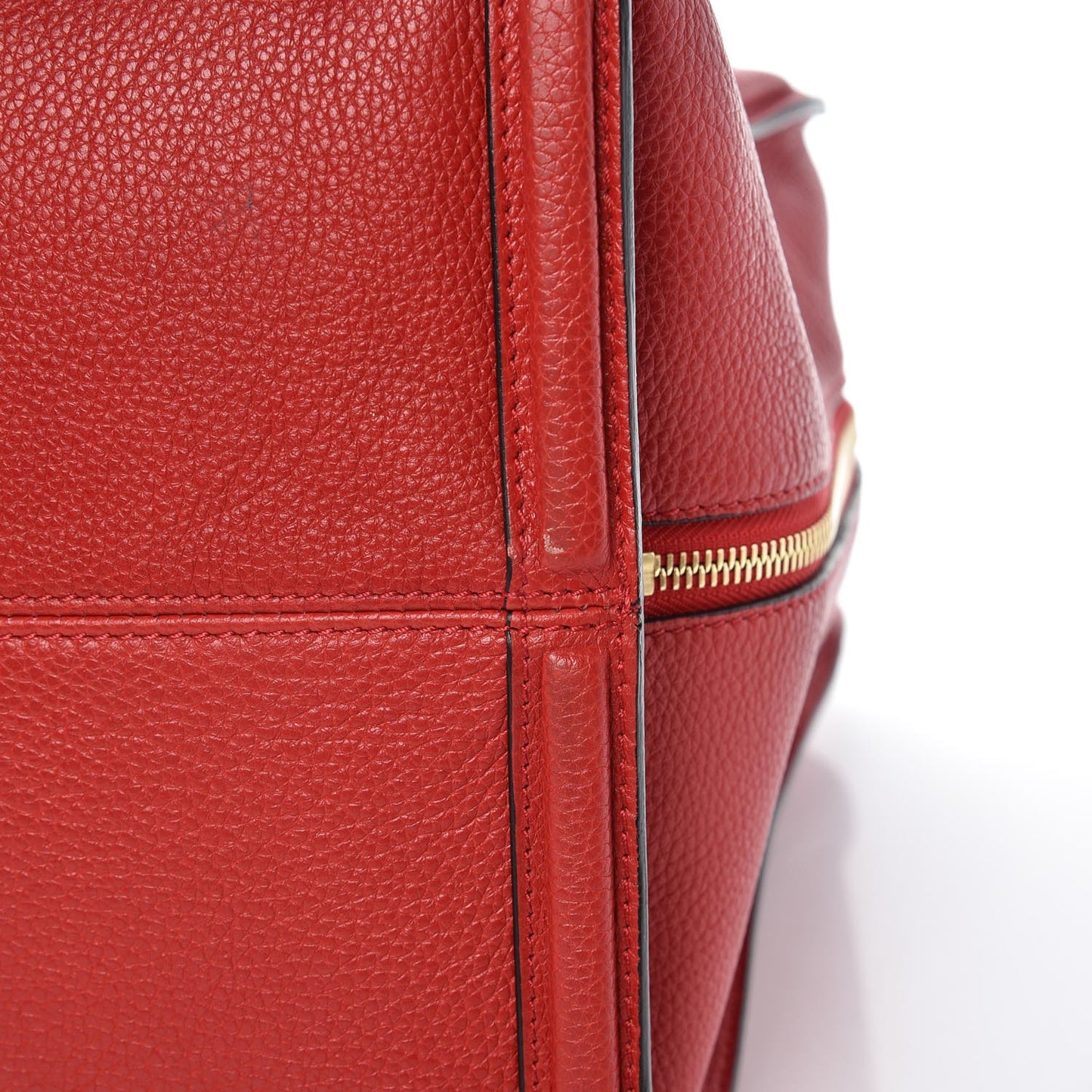 Calfskin Large Skull Padlock Zip Around Tote Red