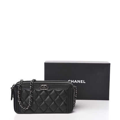 Chanel Calfskin Quilted Small Boy Clutch With Chain Black 15 of 15
