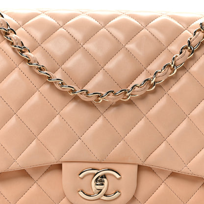 Chanel Lambskin Quilted Maxi Double Flap Light Pink 8 of 10