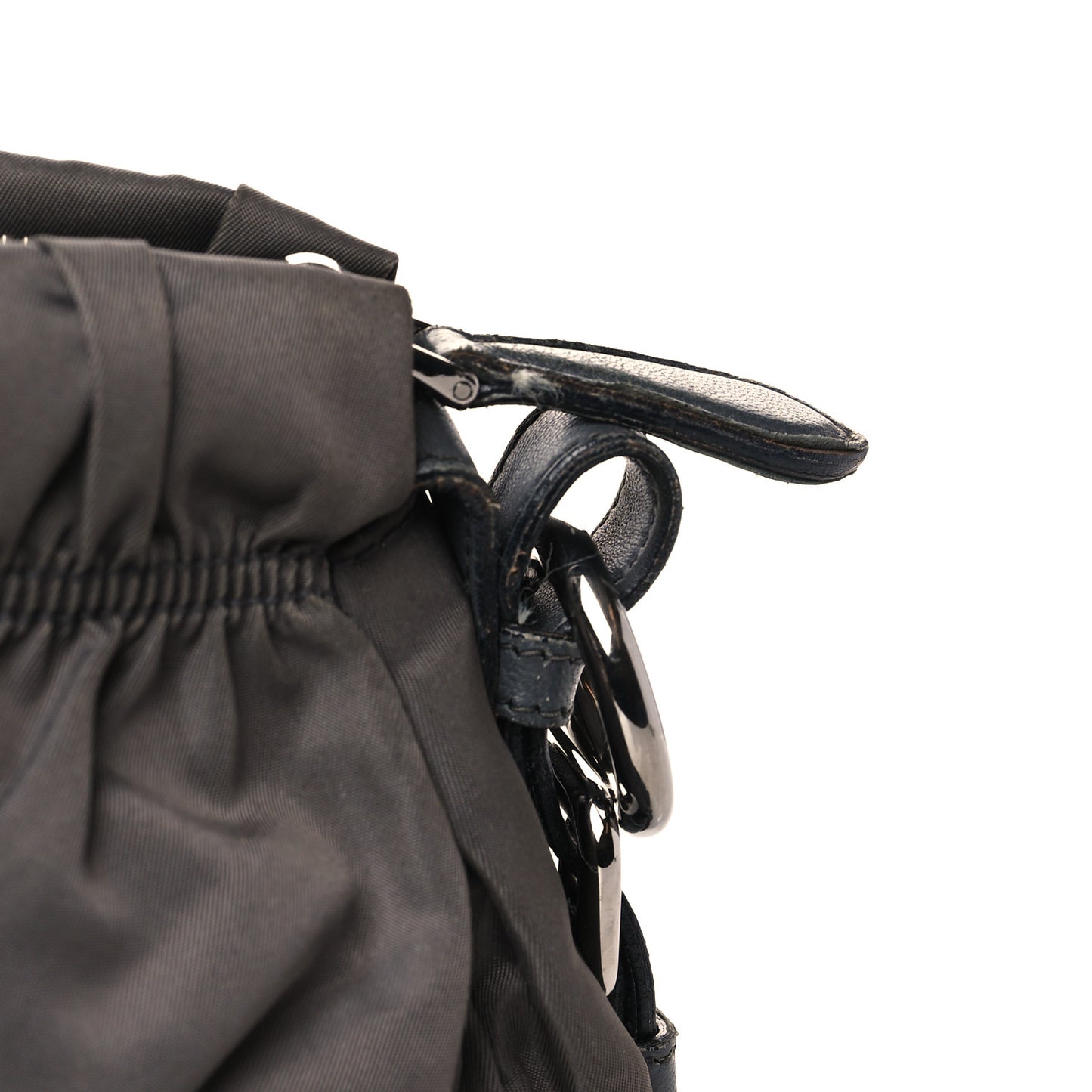 Tessuto Nylon Nappa Braided Gaufre Shopping Satchel Grey