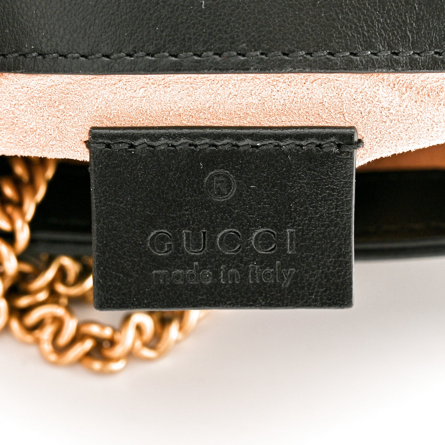 Calfskin Matelasse Super Mini GG Marmont Shoulder Bag Black