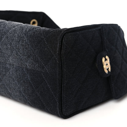 Chanel Washed Denim Quilted Small Chanel 25 Handbag Black 10 of 10