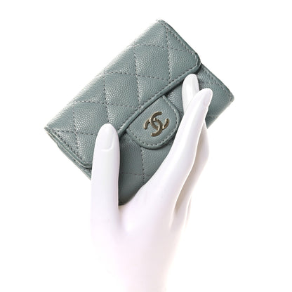 Chanel Caviar Quilted Classic 4 Key Holder Wallet Grey 2 of 10