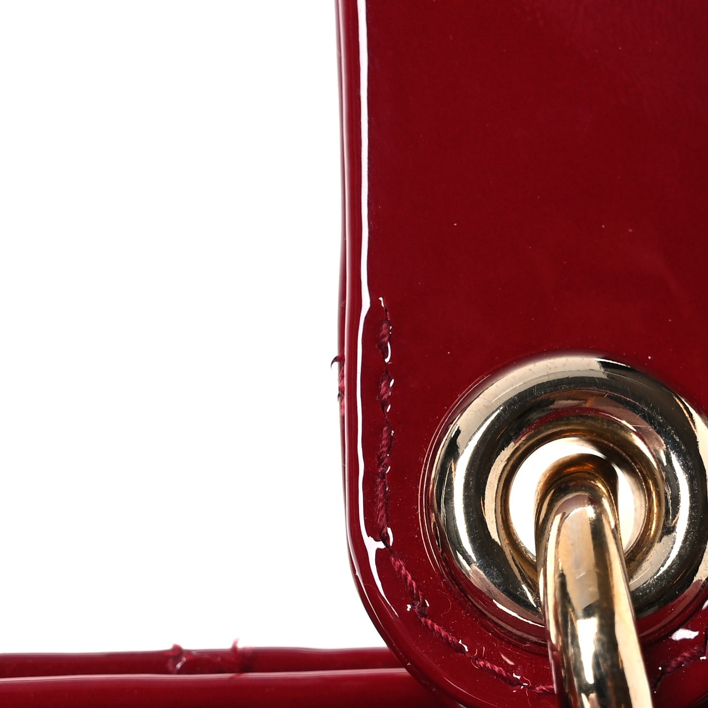 Patent Cannage Small Lady Dior Cherry Red