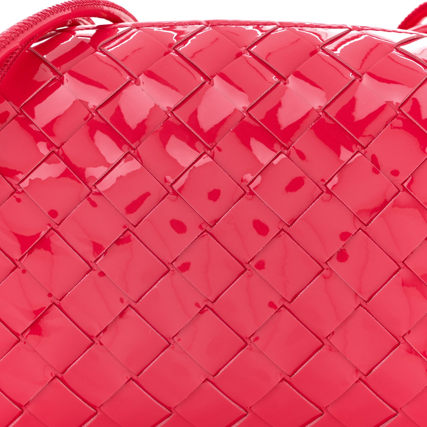 Patent Nappa Intrecciato Mini Loop Camera Bag Candy Stripe