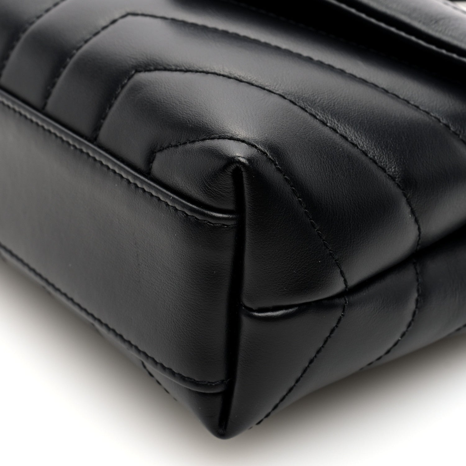 Saint Laurent Calfskin Y Quilted Monogram Monochrome Toy Loulou Crossbody Bag Black 9 of 9