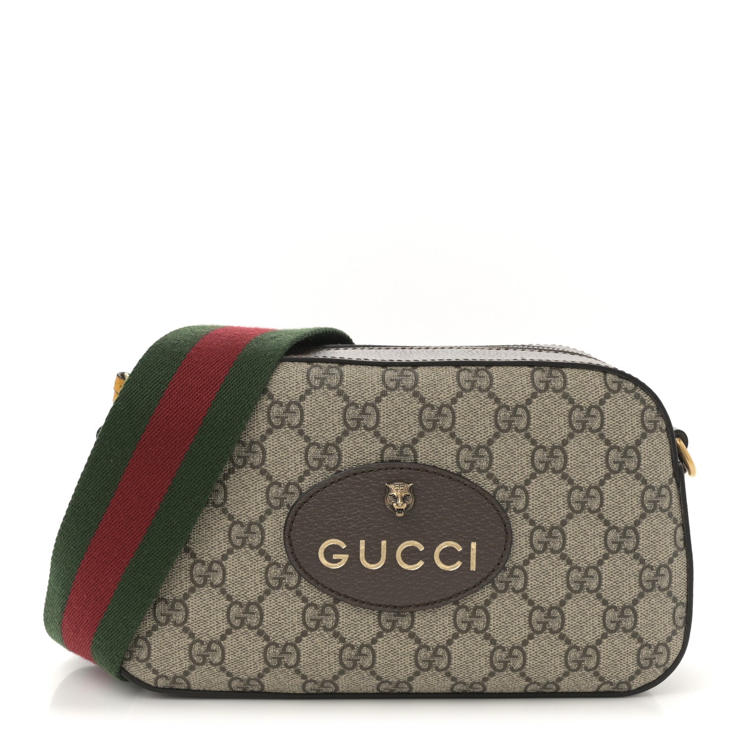 Gucci GG Supreme Monogram Web Neo Vintage Shoulder Bag Beige New Acero Crop 1 of 13