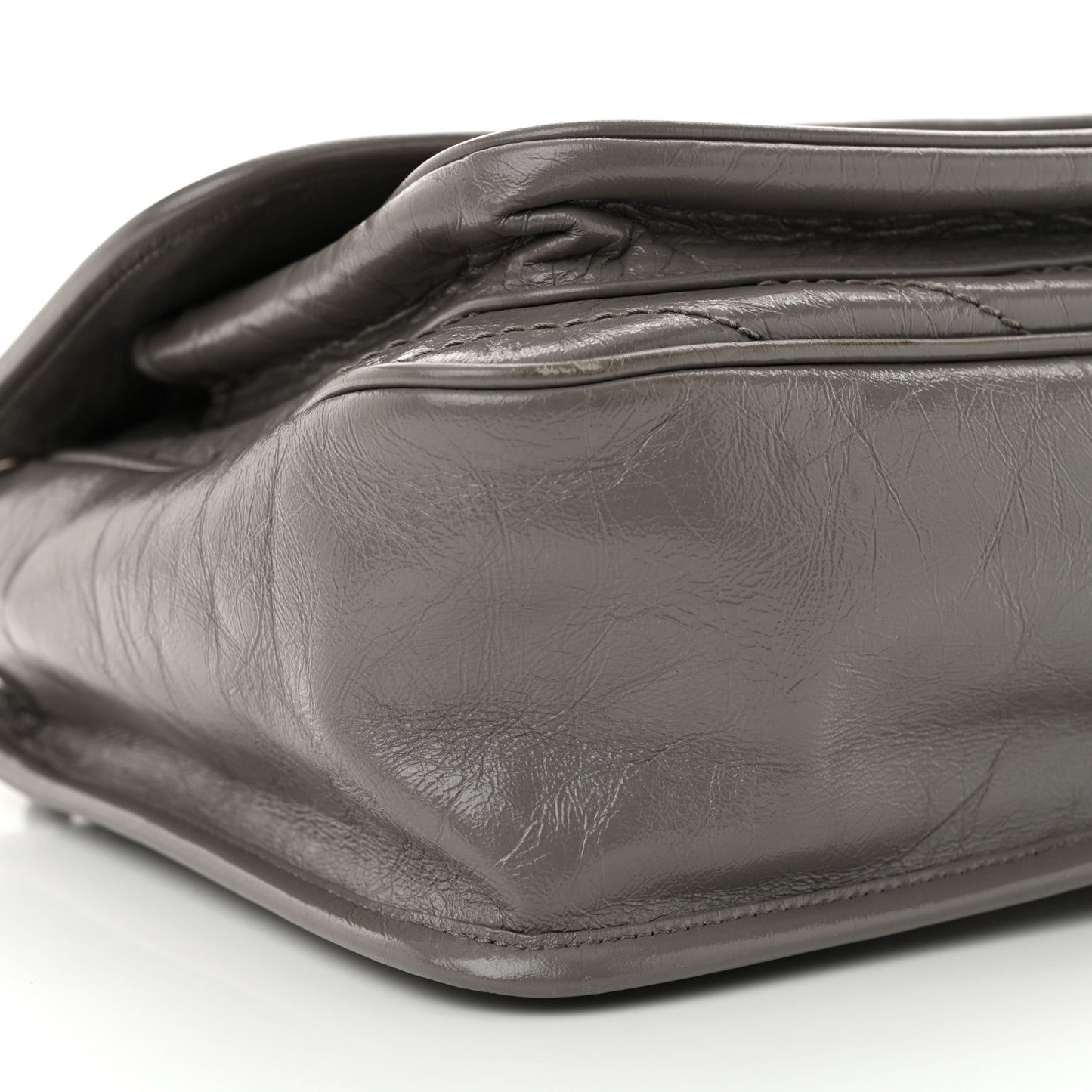 Crinkled Calfskin Matelasse Monogram Medium Niki Chain Satchel Fog