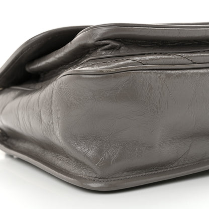 Saint Laurent Crinkled Calfskin Matelasse Monogram Medium Niki Chain Satchel Fog 9 of 12