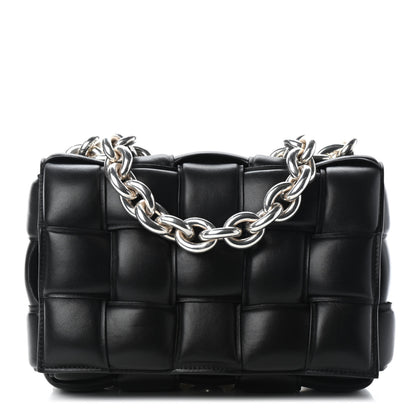 Bottega Veneta Lambskin Maxi Intreccio Padded Chain Cassette Crossbody Bag Black 1 of 8