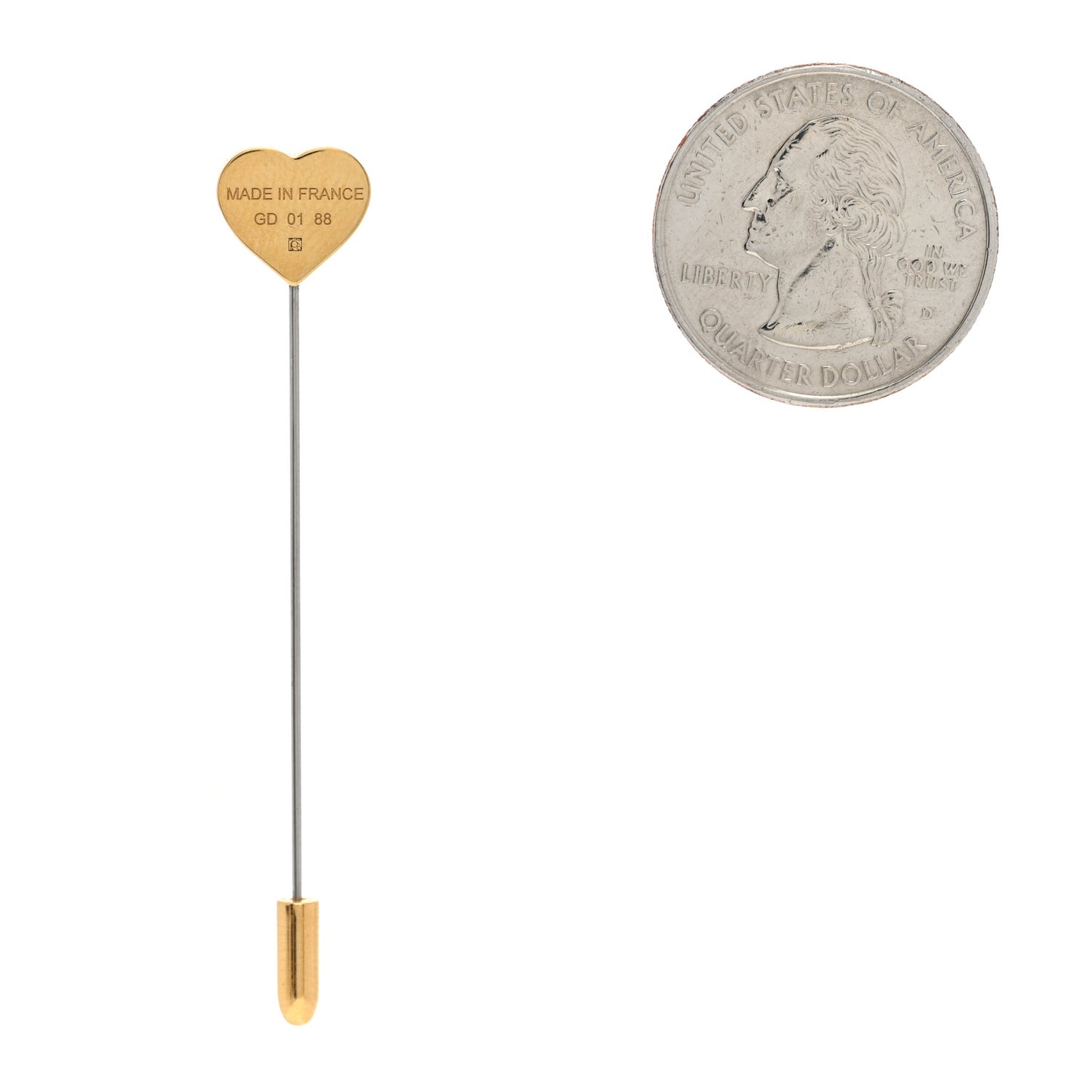 Lacquered Gold Clou De Coeur Hat Pin Black