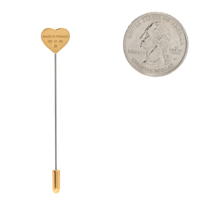 Hermes Lacquered Gold Clou De Coeur Hat Pin Black 2 of 4