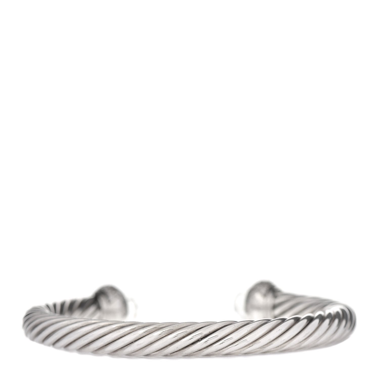 David Yurman Sterling Silver Diamond Prasiolite Pave 7mm Cable Classics Bracelet 2 of 3