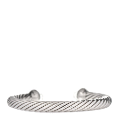 David Yurman Sterling Silver Diamond Prasiolite Pave 7mm Cable Classics Bracelet 2 of 3