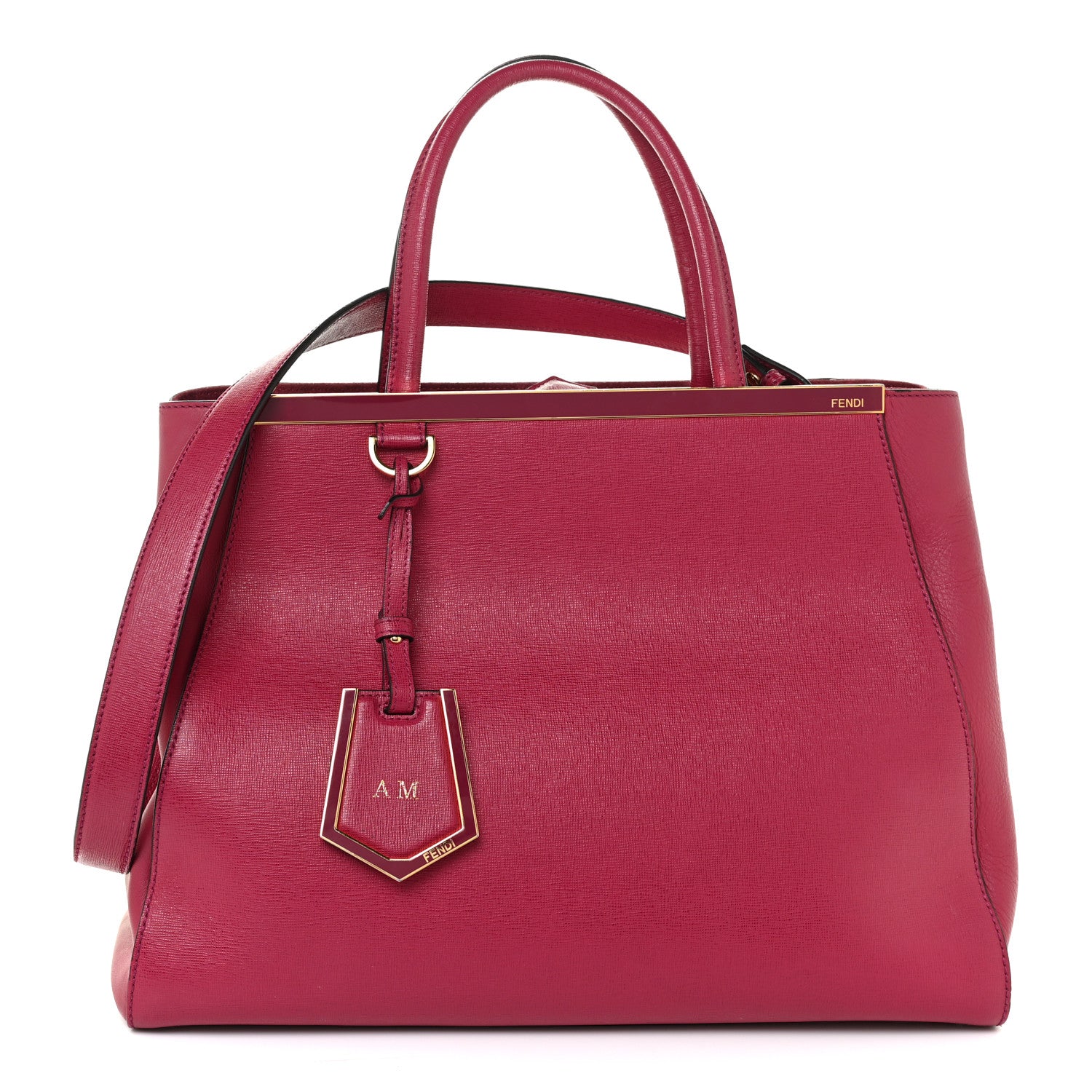 Fendi Vitello Elite Flamingo Regular 2Jours Tote Amarena 1 of 14