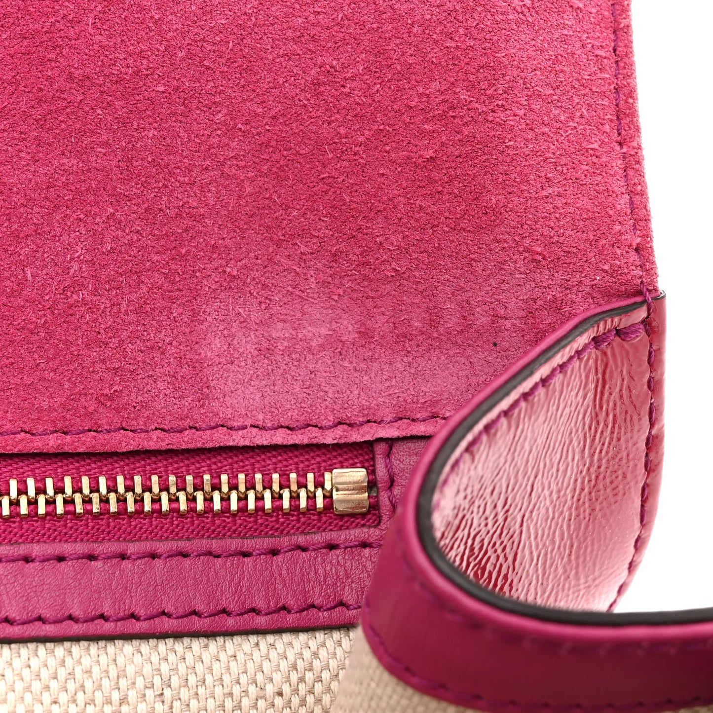 Soft Patent Medium Soho Clutch Fuchsia