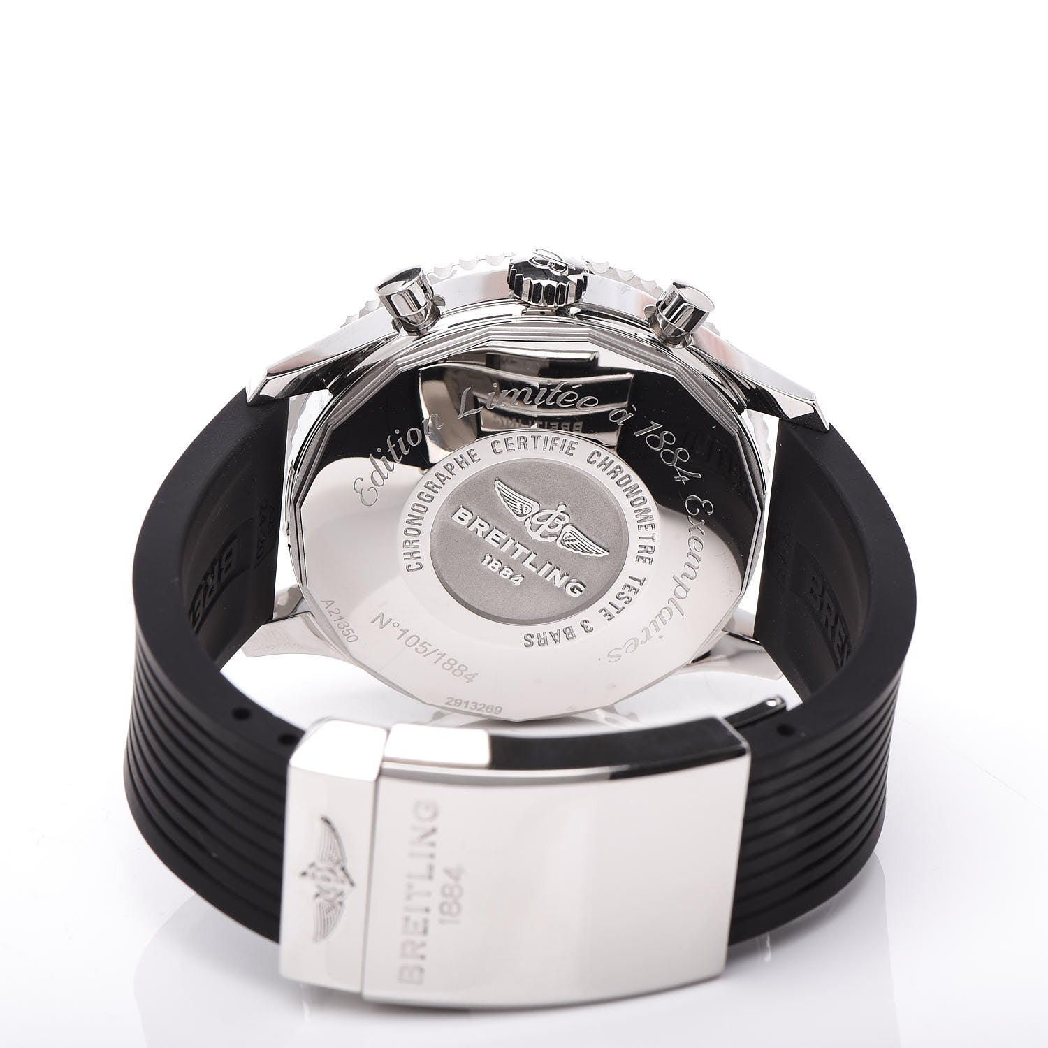Breitling Stainless Steel Rubber 46mm 1884 Chronometre Navitimer Automatic Watch Black A2135024 5 of 8
