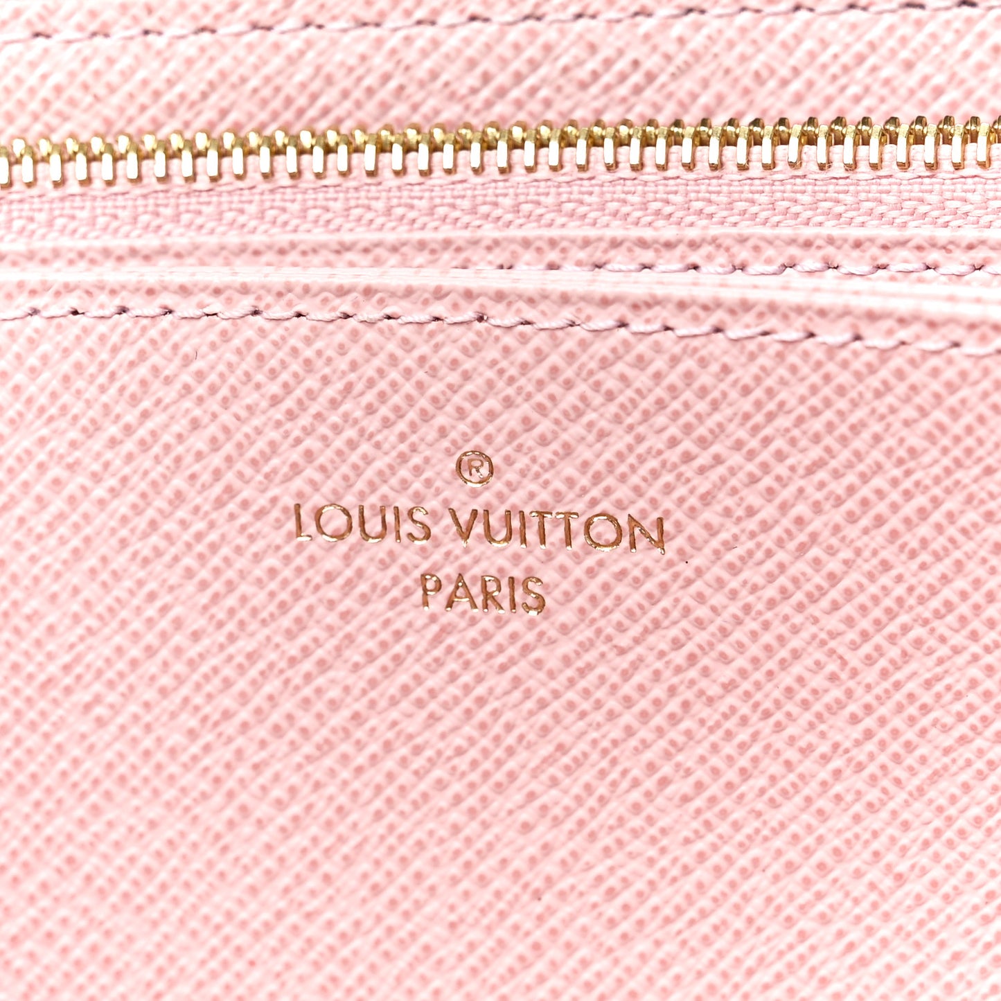 Damier Ebene Zippy Wallet Rose Ballerine