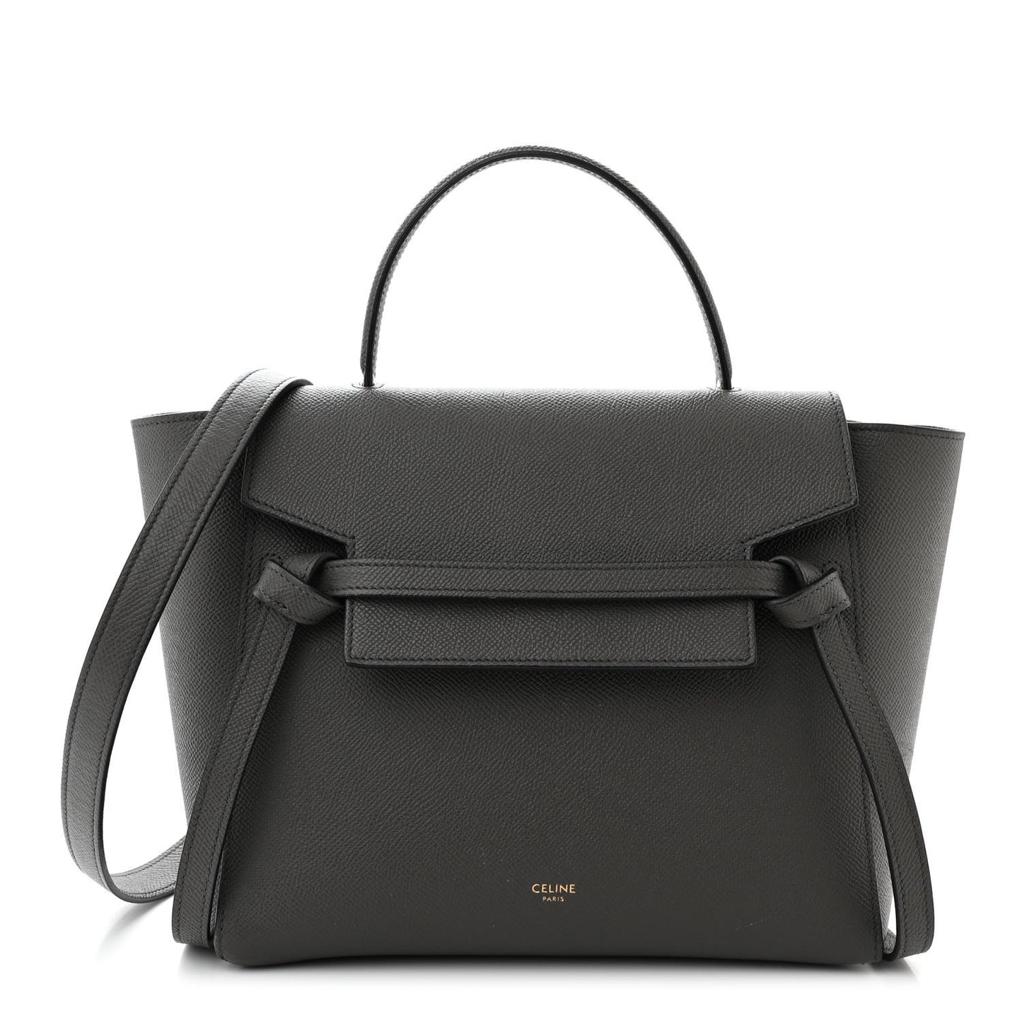 Grained Calfskin Micro Belt Bag Grey