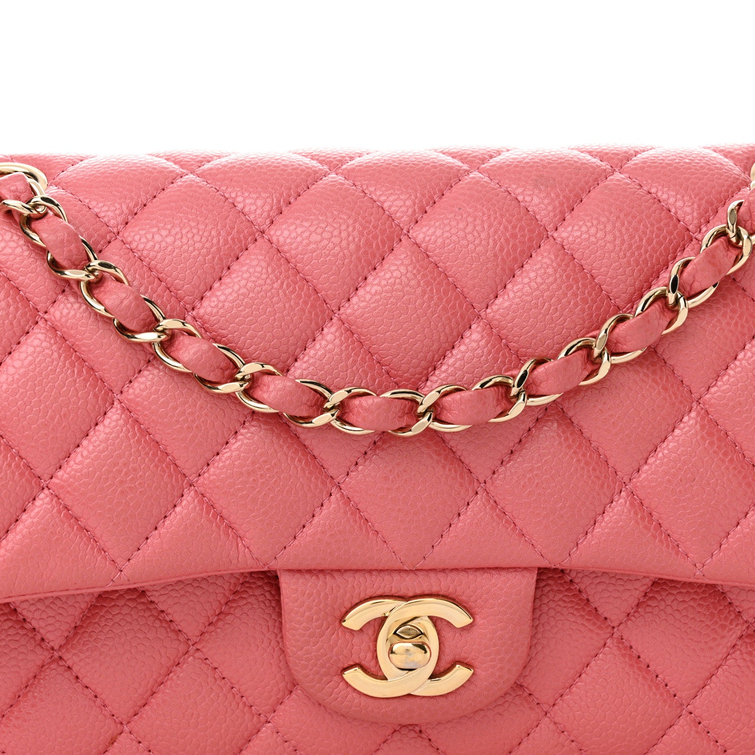 Chanel Iridescent Caviar Quilted Medium Double Flap Dark Pink 8 of 16