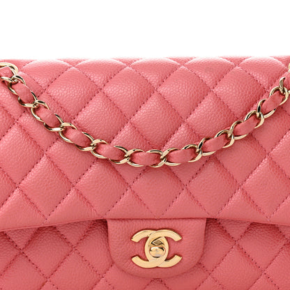 Chanel Iridescent Caviar Quilted Medium Double Flap Dark Pink 8 of 16