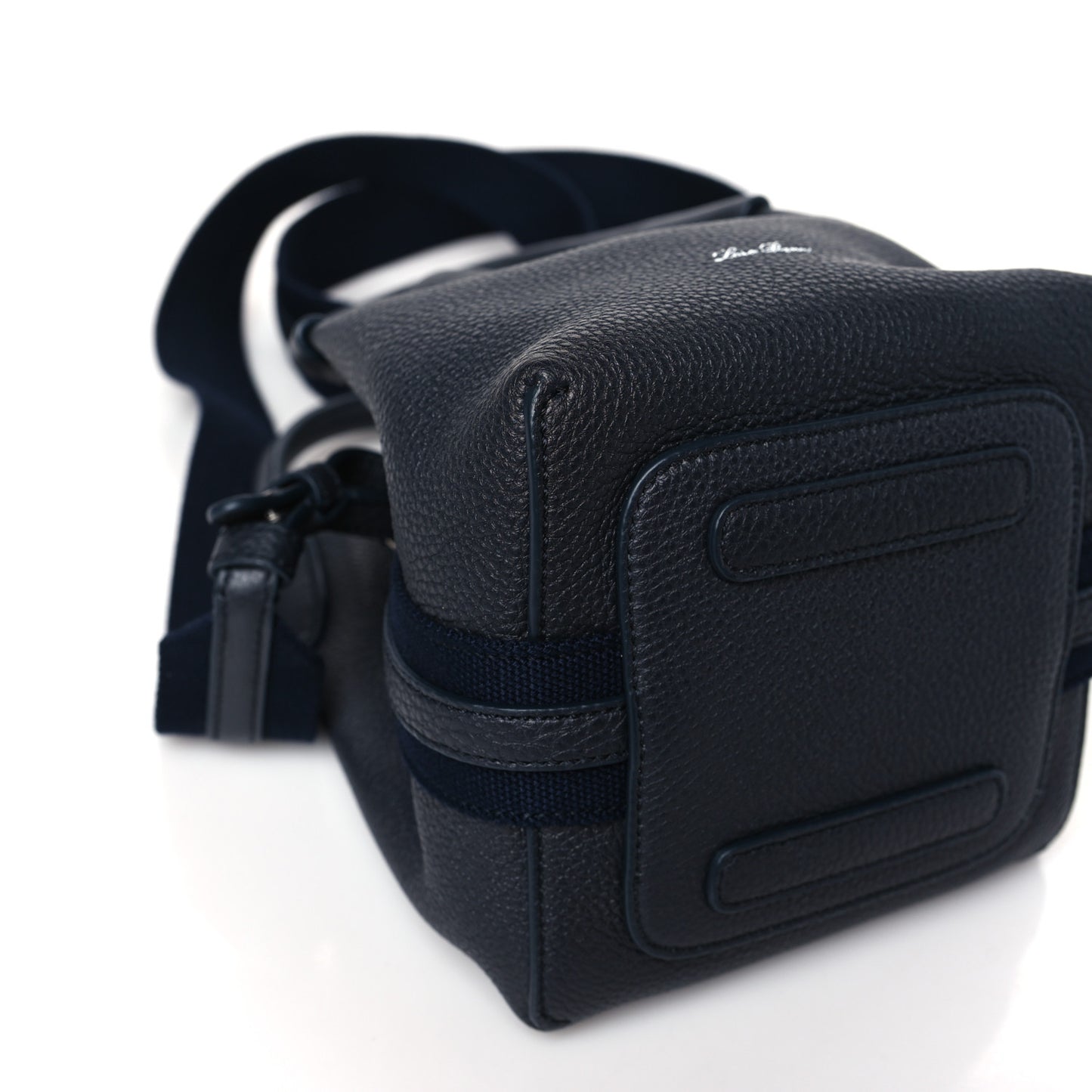 Grained Calfskin Micro Bale Bag Navy Blue