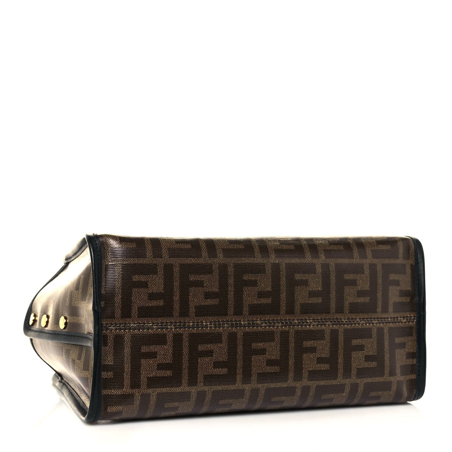 Glazed Fabric Vitello Century FF 1974 Stamp Patch Mini Peekaboo Defender Cover Mogano Panna Black