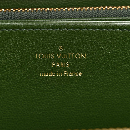 Louis Vuitton Lambskin Embossed Monogram LV Coussin Zippy Wallet Blue Green 6 of 8