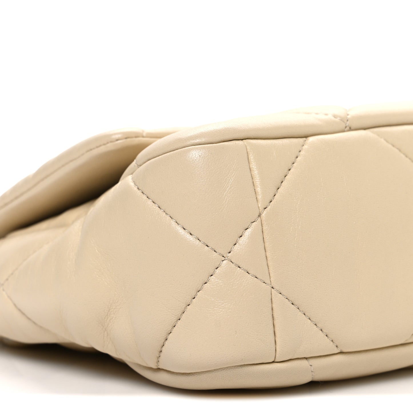 Lambskin Quilted Medium Chanel 19 Flap Beige