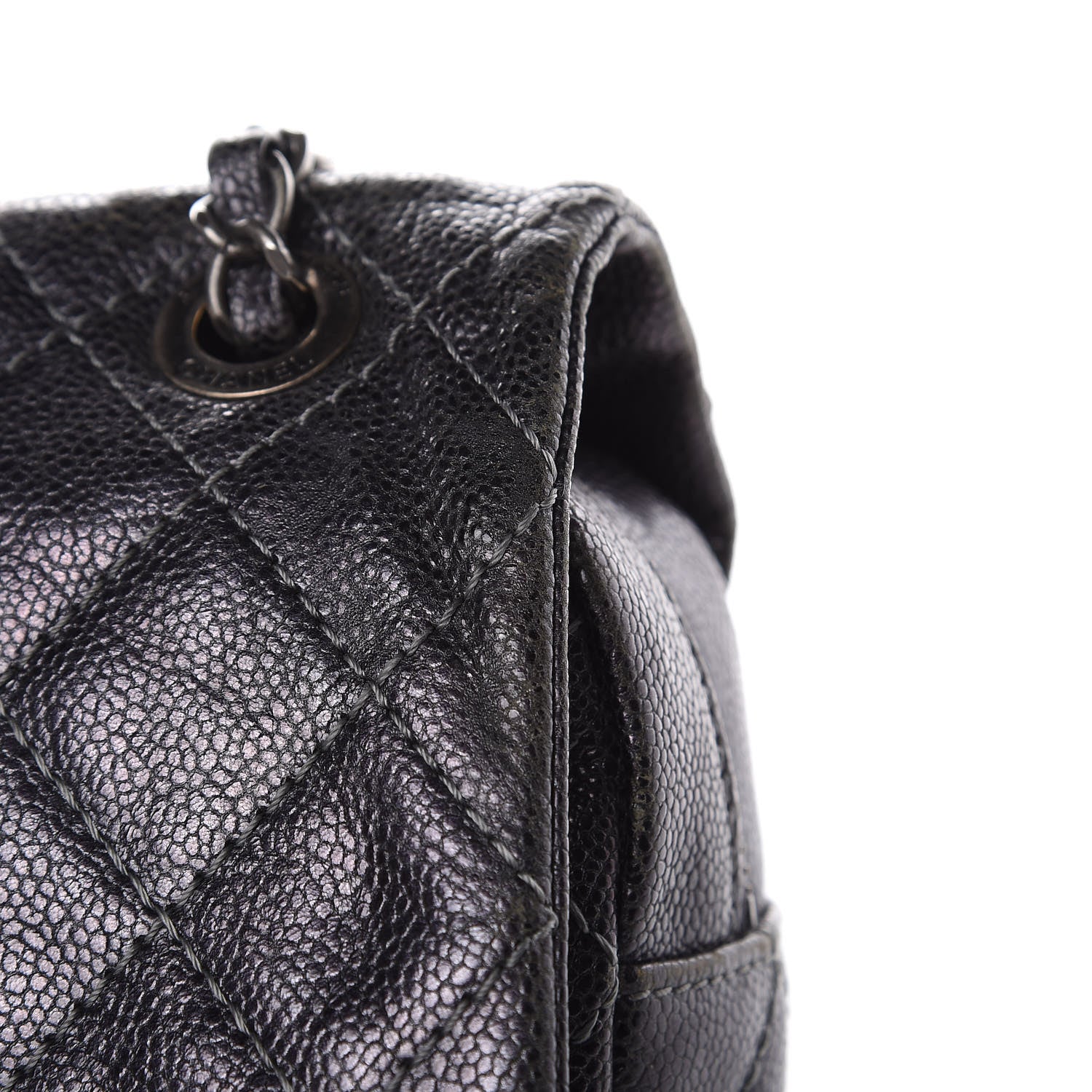 Chanel Iridescent Caviar Quilted Large Chic Flap Dark Grey 13 of 19