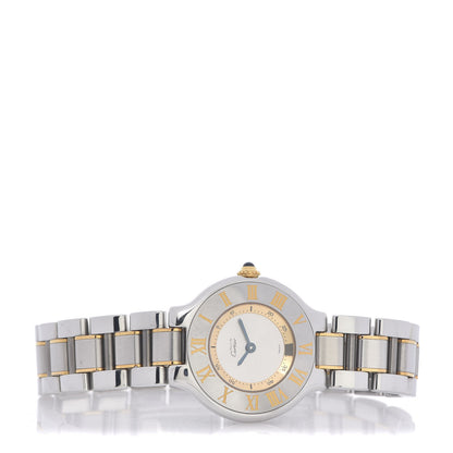 Cartier Stainless Steel 18K Yellow Gold 28mm Must De 21 Quartz Watch 3 of 5