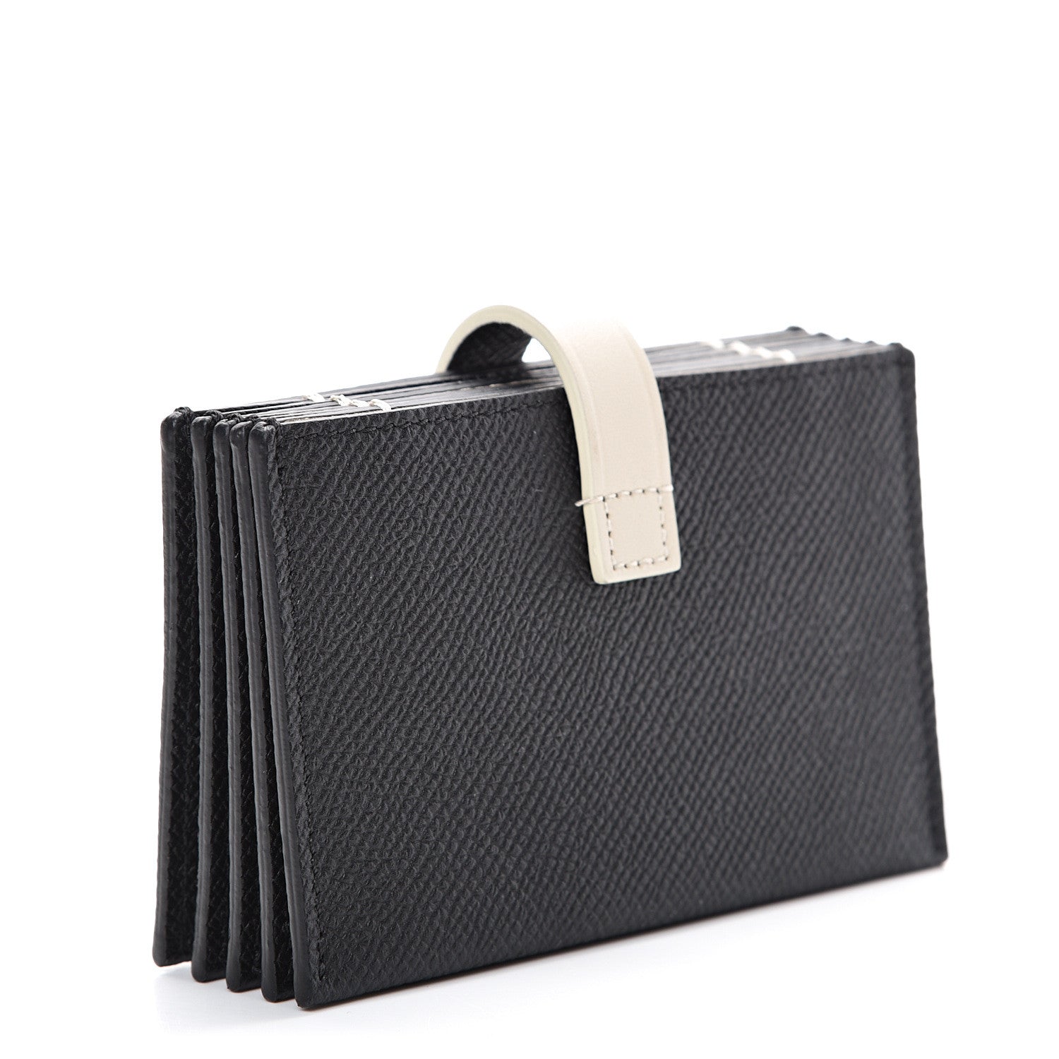 Celine Grained Shiny Calfskin Accordion Card Holder Black Chalk 2 of 8