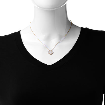 Van Cleef & Arpels 18K Yellow Gold Mother of Pearl Vintage Alhambra Pendant Necklace 2 of 7
