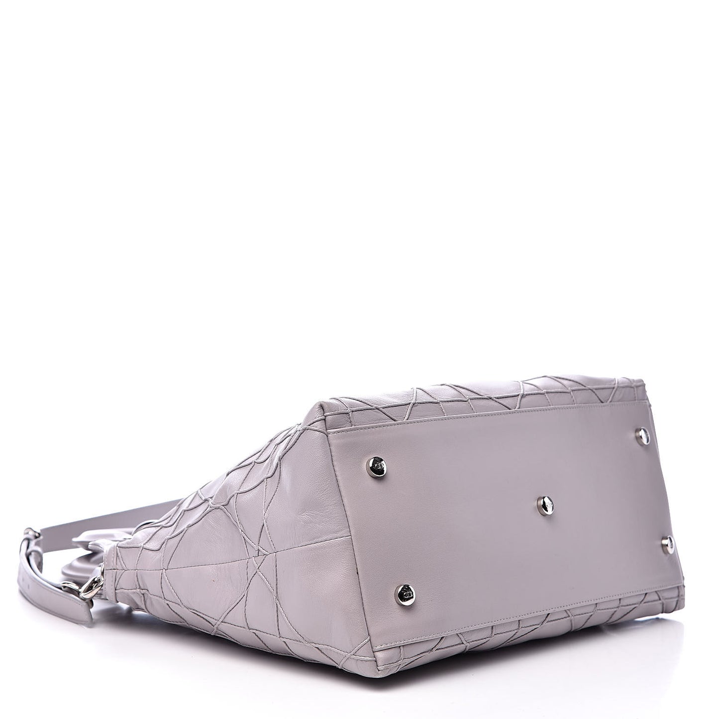 Lambskin Cannage Medium Granville Tote Grey
