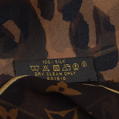 Louis Vuitton Silk Crepe Leopard Monogram Scarf 4 of 6