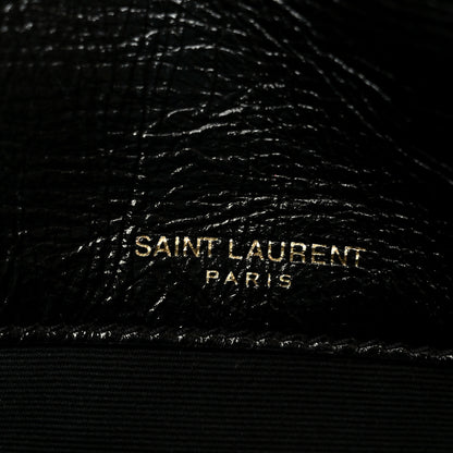 Saint Laurent Crinkled Calfskin Matelasse Monogram Baby Niki Chain Satchel Black 6 of 11