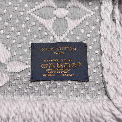 Louis Vuitton Wool Silk Logomania Scarf Pearl Grey 4 of 4