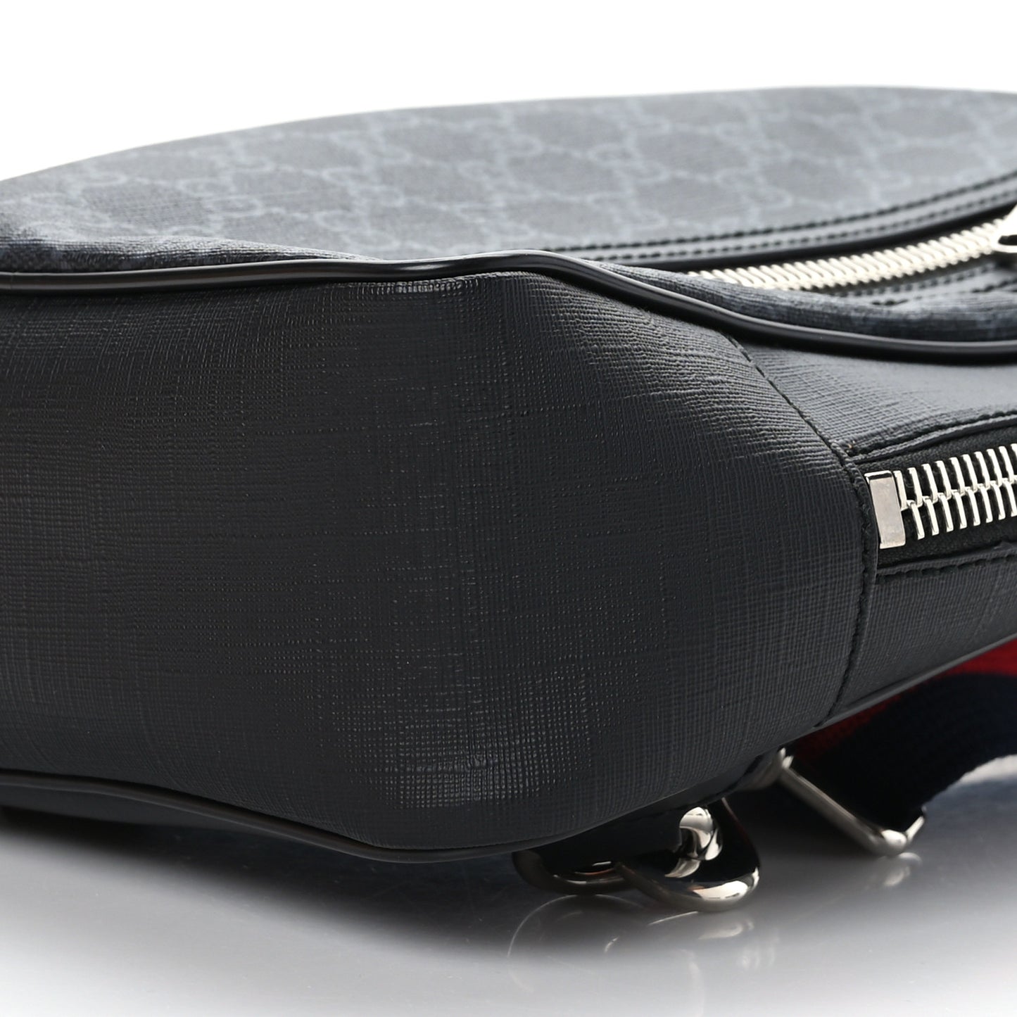 GG Supreme Monogram Web Belt Bag Black Grey