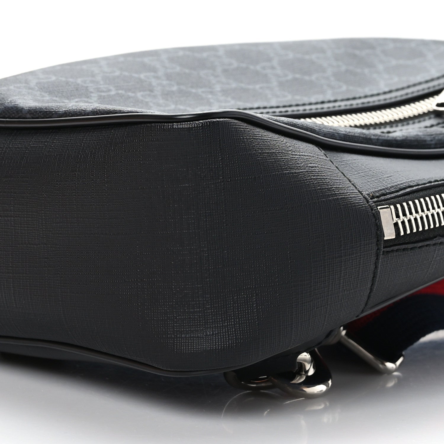 Gucci GG Supreme Monogram Web Belt Bag Black Grey 9 of 9