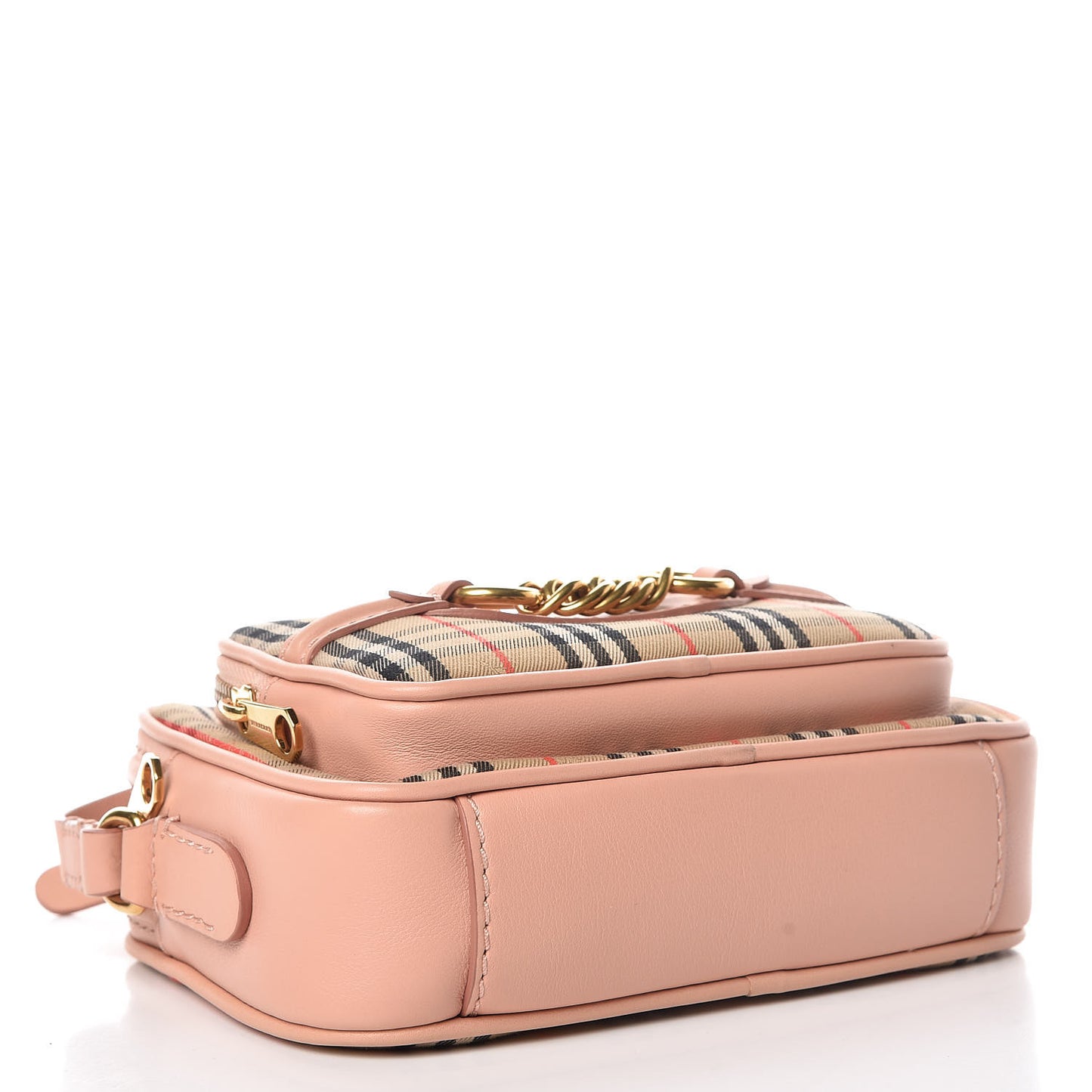 Smooth Calfskin 1983 Knight Check Link Camera Bag Peach