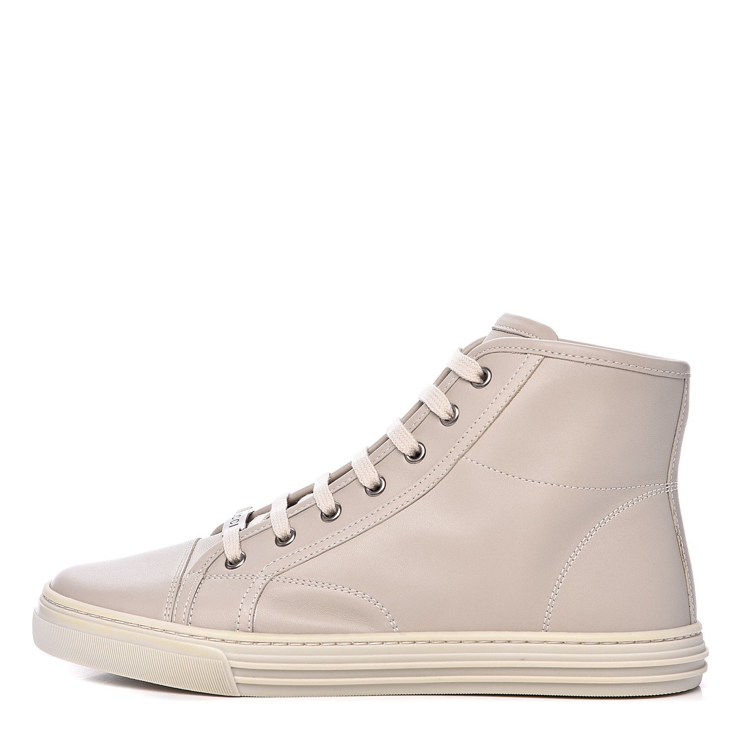 Calfskin Womens High Top Sneakers 39 Mystic White