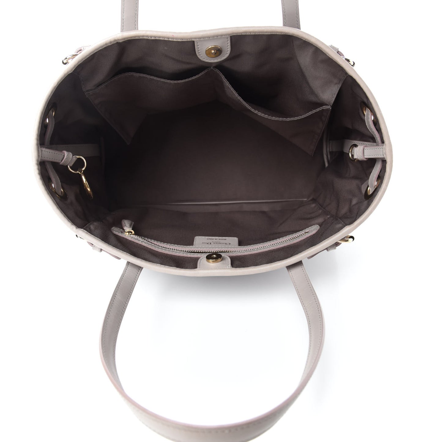 Coated Canvas Cannage Small Panarea Tote Grey