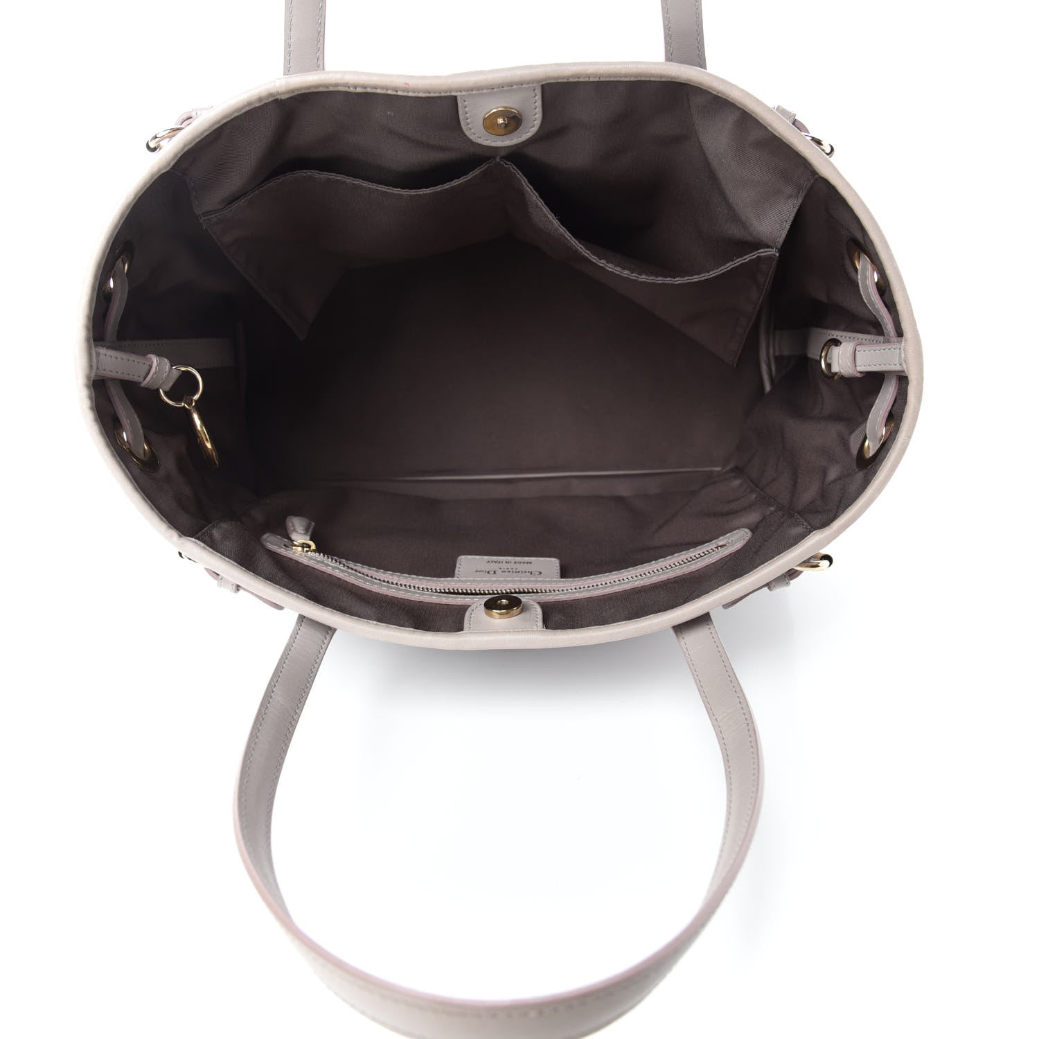Christian Dior Coated Canvas Cannage Small Panarea Tote Grey 5 of 10