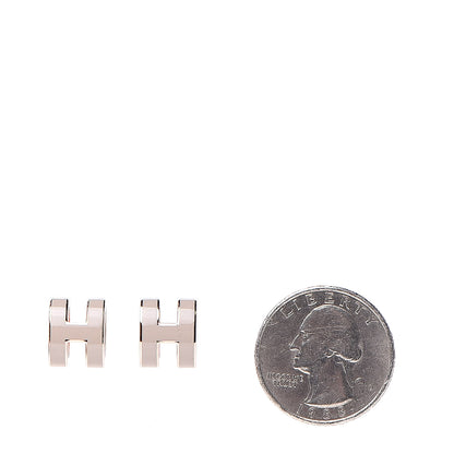 Hermes Rose Gold Lacquered Pop H Earrings Marron Glace 2 of 5